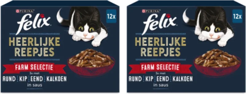 2x Felix - Heerlijke Reepjes Farm Selectie in Saus - Kattenvoer Natvoer - 12x80g by Felix – product photo