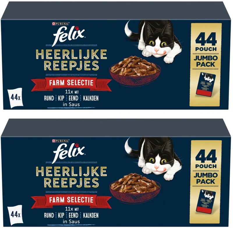 2x Felix - Heerlijke Reepjes Farm Selectie in Saus - Kattenvoer Natvoer - 44x85g by Felix – product photo