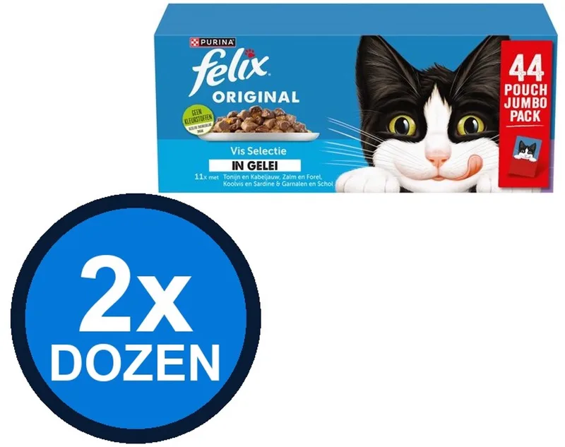 2x Felix - Original Vis Selectie in Gelei - Kattenvoer Natvoer - 44x85g by Felix – product photo