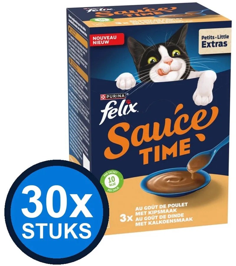 30x Felix - Sauce Time Kip & Kalkoen - Kattenvoer Natvoer - 6x40g von Felix – Produktfoto