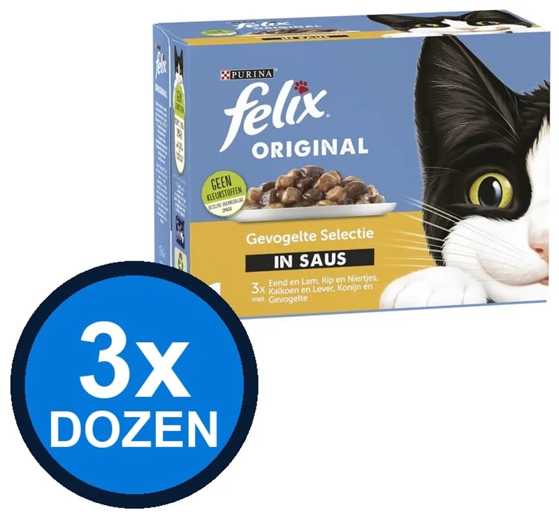 3x Felix - Original Countryside Selectie in Saus - Kattenvoer Natvoer - 12x85g by Felix – product photo