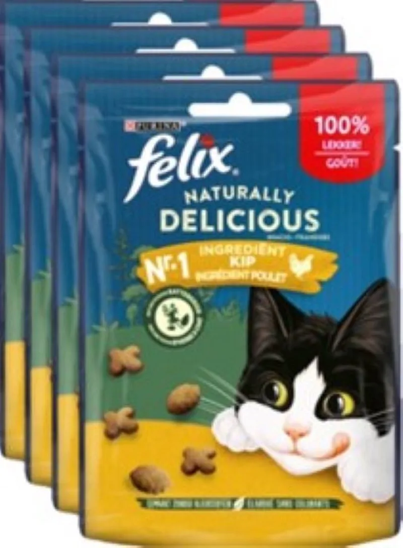 4x Felix - Naturally Delicious Snack Kip - Kattensnacks - 50 g von Felix – Produktfoto