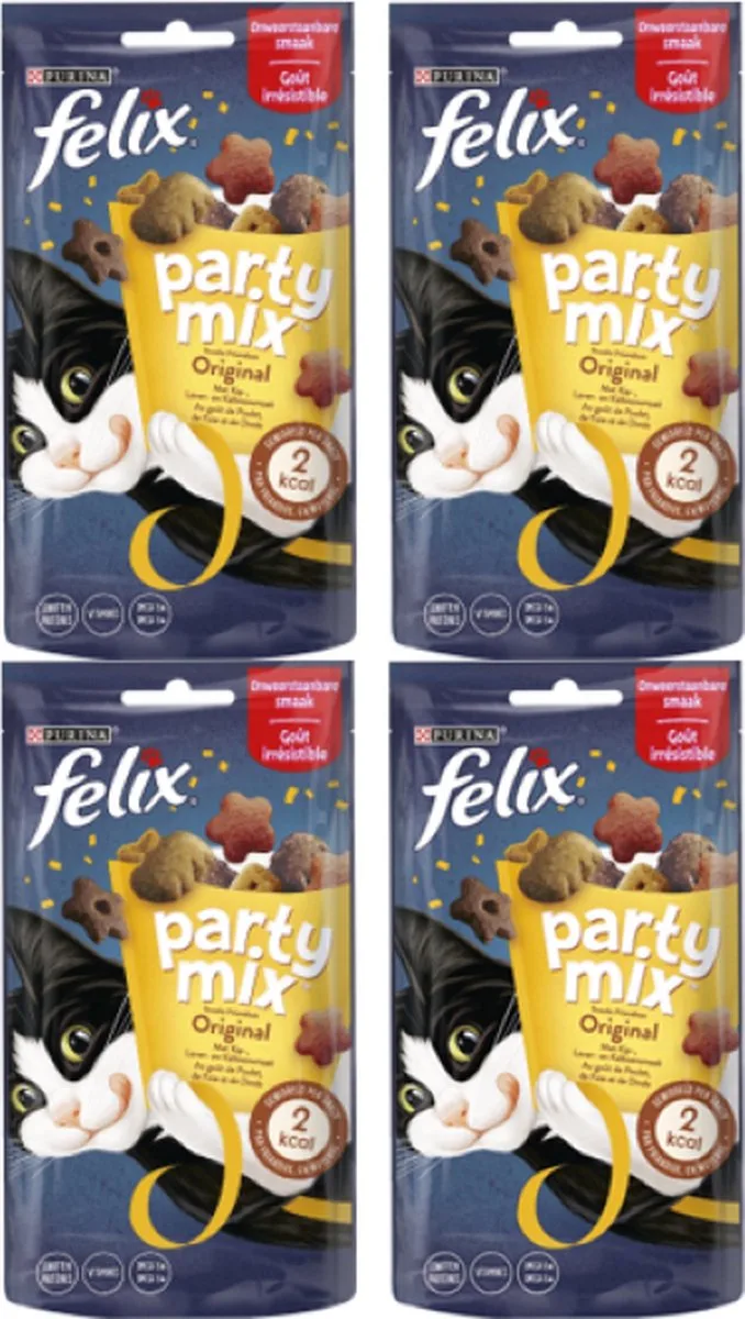 4x Felix - Partymix Original Mix - Kattensnacks - 60 g by Felix – product photo