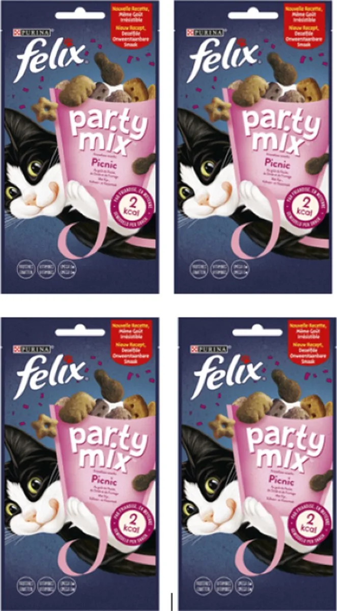 4x Felix - Partymix Picnic Mix - Kattensnacks - 60 g von Felix – Produktfoto