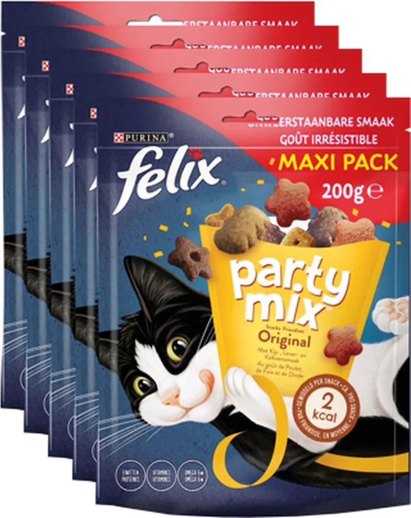 5x Felix - Partymix Original Mix - Kattensnacks - 200 g von Felix – Produktfoto