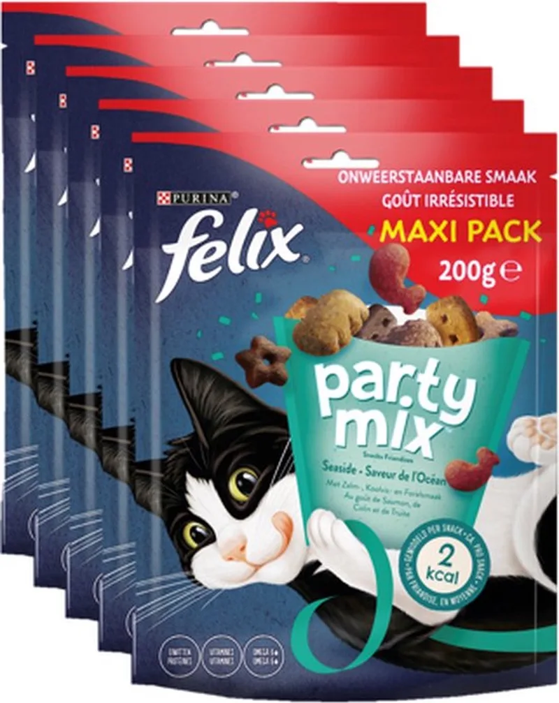 5x Felix - Partymix Seaside Mix - Kattensnacks - 200 g by Felix – product photo
