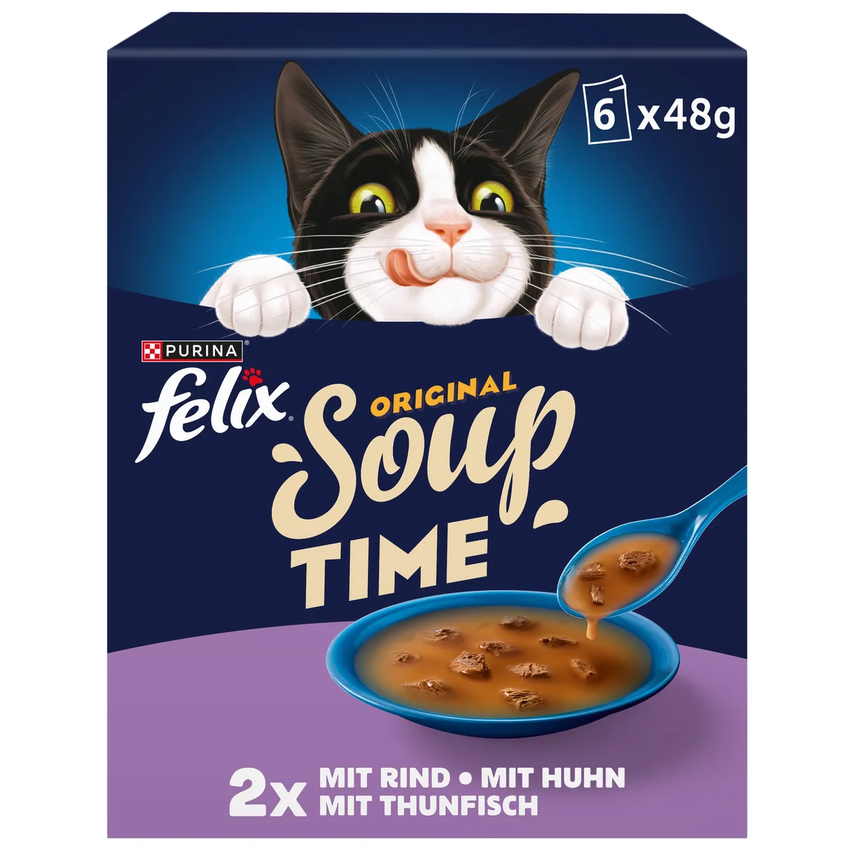 6x48g Soup Gemengde variaties Felix Kattenvoer by Felix – product photo