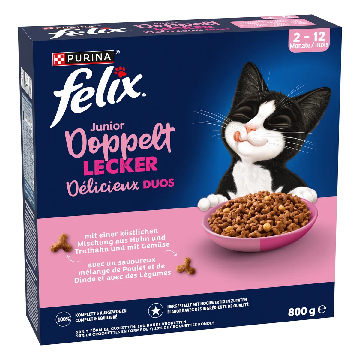800 g Felix Junior Dubbel lekker Kip & Kalkoen Kattenvoer droog by Felix – product photo