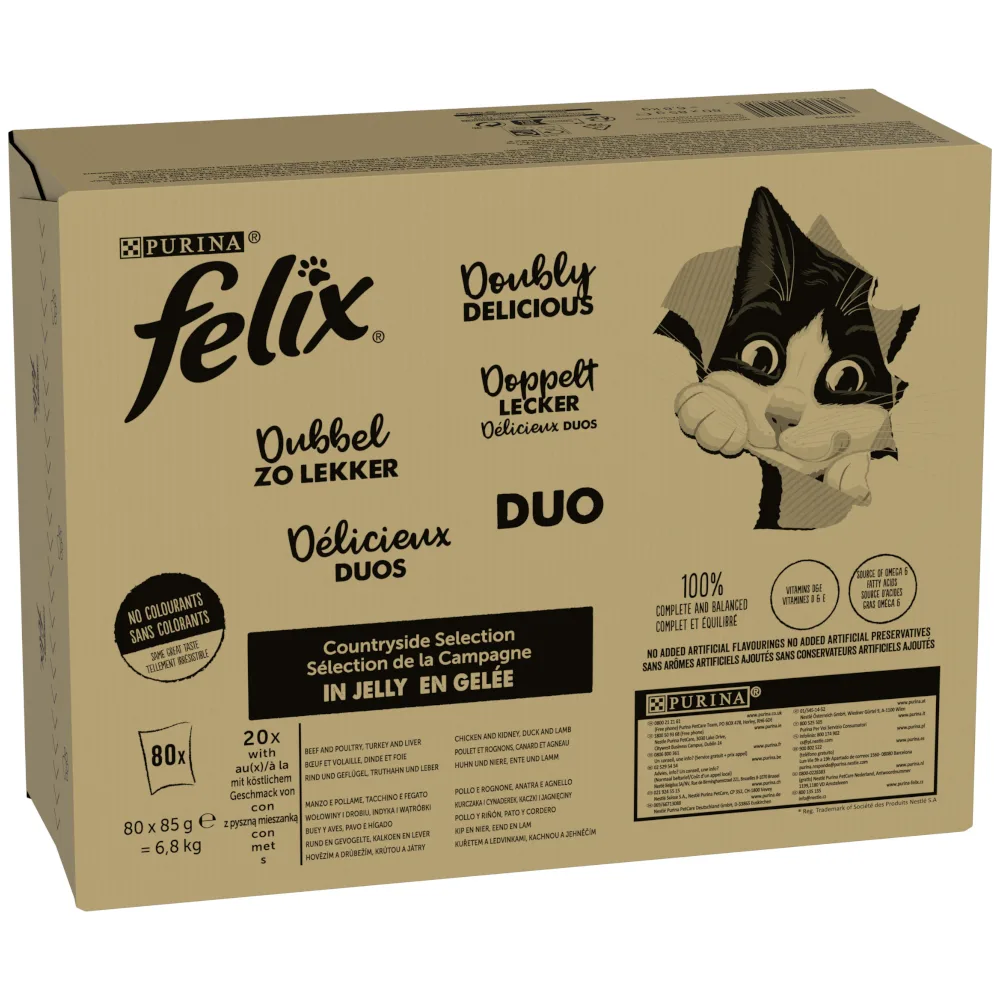 80x85g Dubbele Smaakvolle Selectie Van Het Platteland Felix Kattenvoer by Felix – product photo