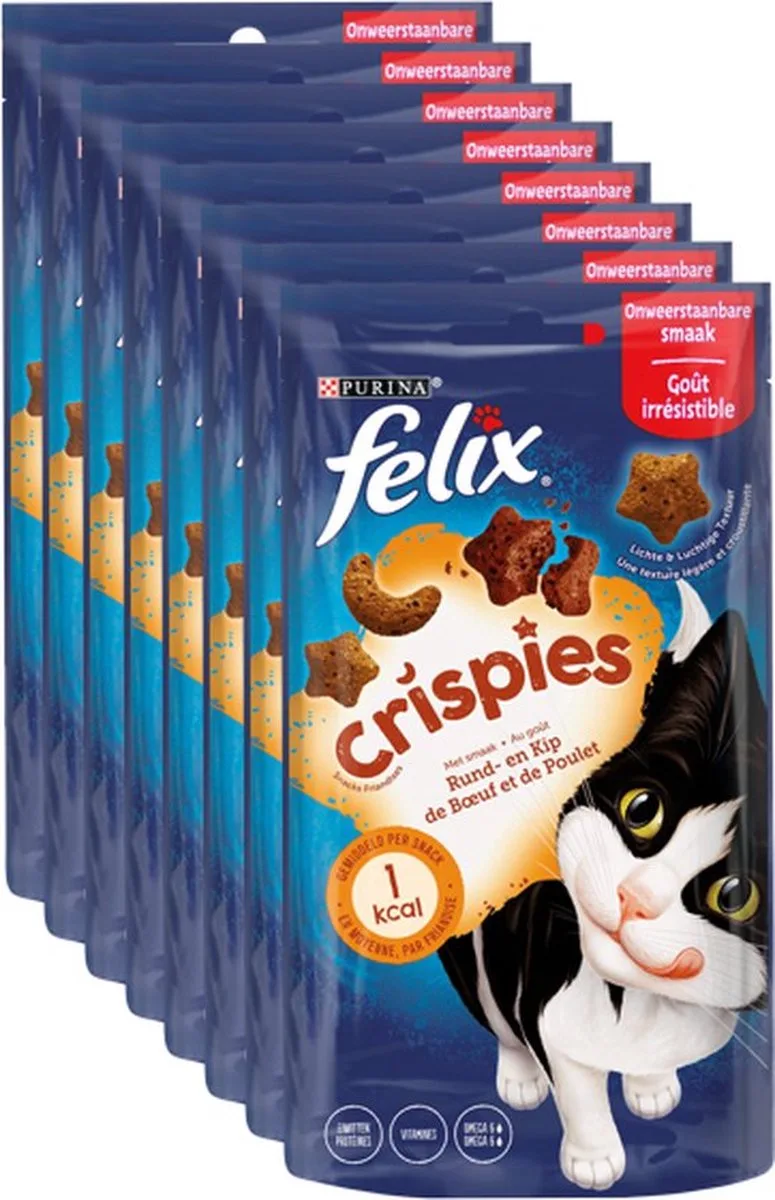 8x Felix Crispies - Rund & Kip - Kattensnack - 45g de Felix – photo produit