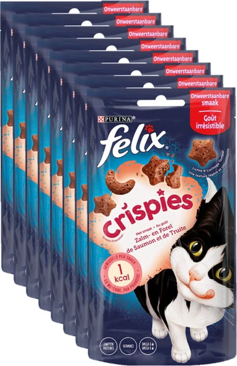 8x Felix Crispies - Zalm & Forel - Kattensnack - 45g by Felix – product photo