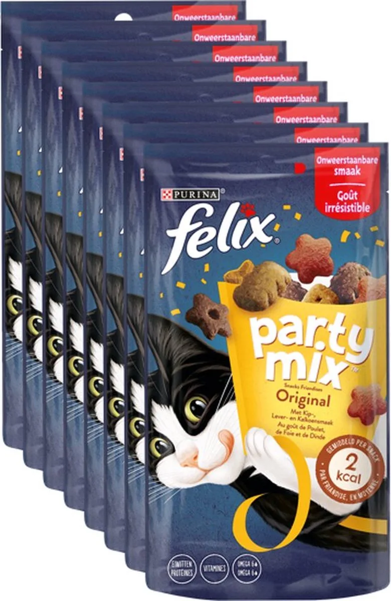 8x Felix Party Mix - Original Mix - Kattensnacks - 60g by Felix – product photo
