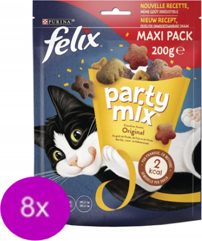 8x Felix - Partymix Original Mix - Kattensnacks - 200 g by Felix – product photo