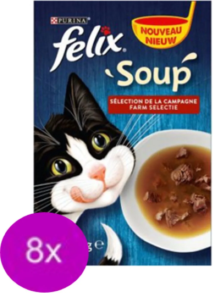 8x Felix - Soup Countryside Selectie - Kattensoep - 6x48g van Felix – productfoto
