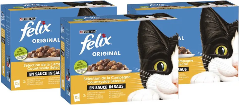 Countryside katten natvoer - selectie gevogelte in saus - (12 x 85g) x 3 von Felix – Produktfoto