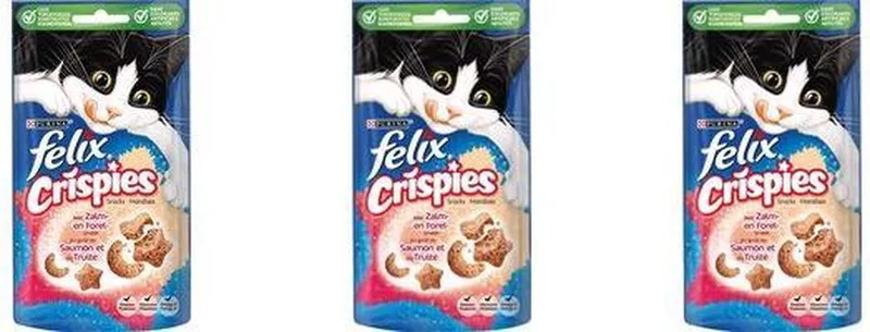 Crispies - Kattensnack - Zalm & Forel - 45 g - Per 3 zakjes de Felix – photo produit