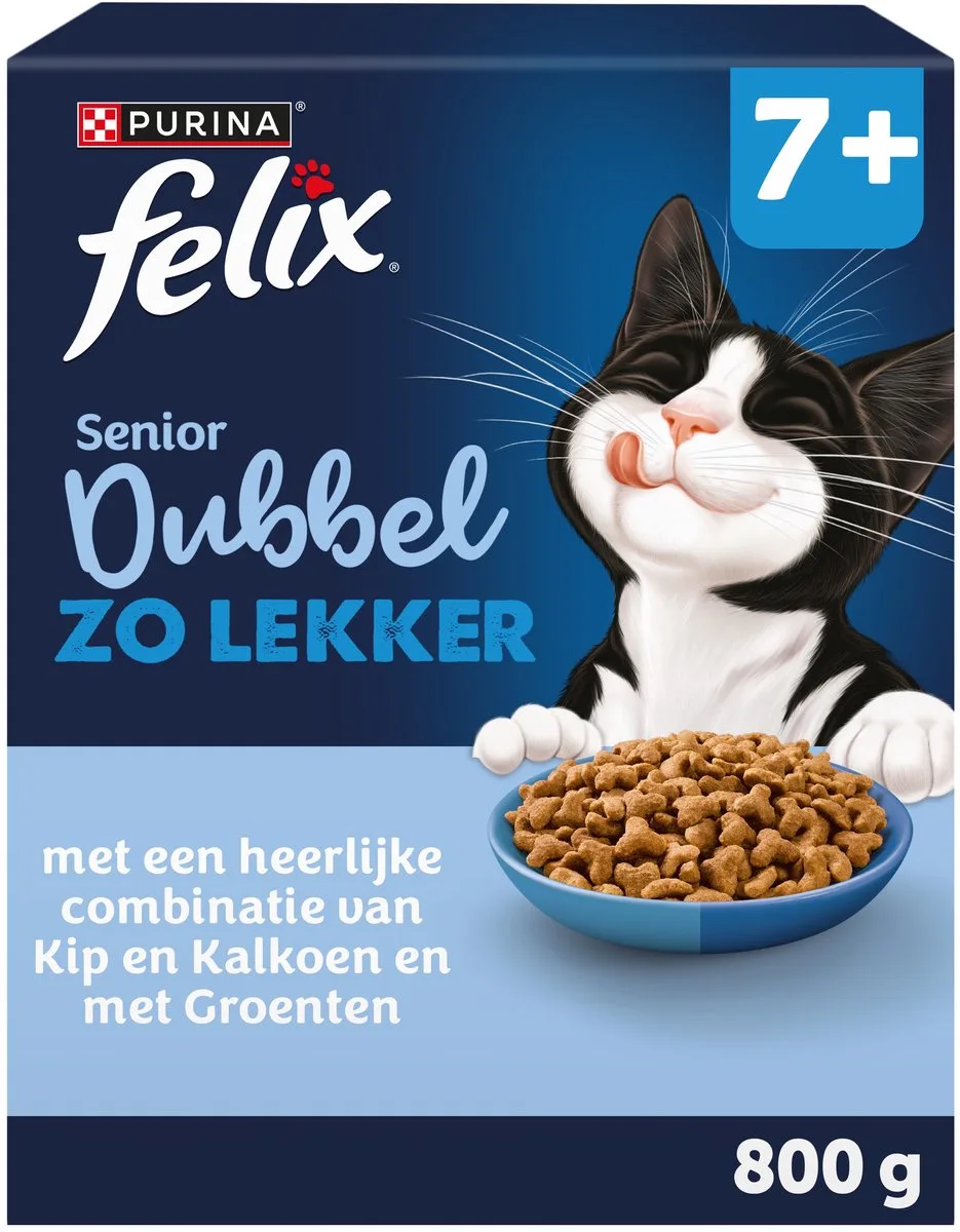 Dubbel Zo Lekker Senior - Kip & Kalkoen - 5 x 800g by Felix – product photo
