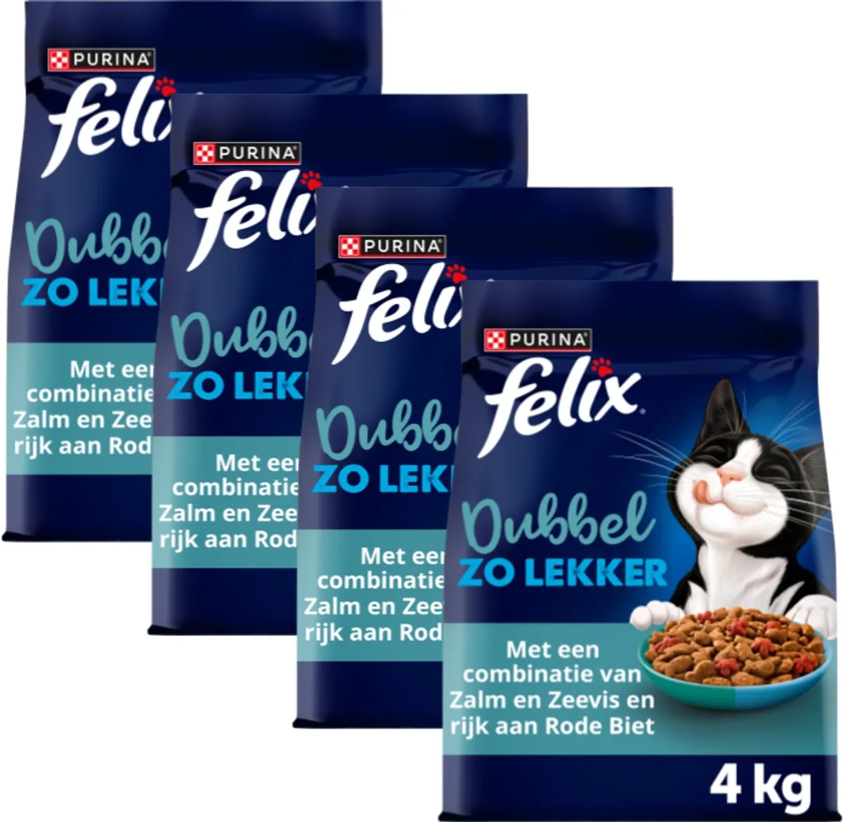 Dubbel Zo Lekker - Zalm & Zeevis - 4 x 4kg by Felix – product photo