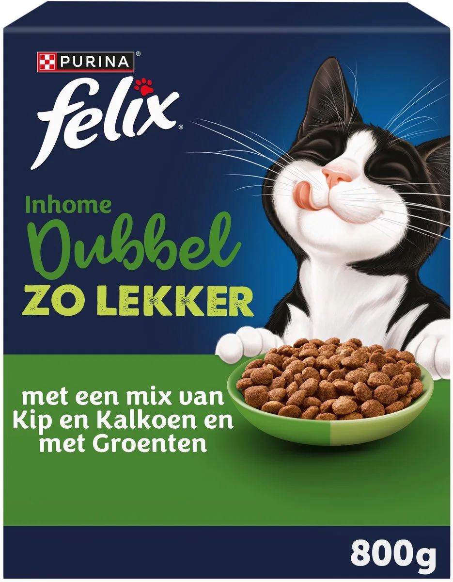 DubbelZoLekker Inhome - Kip, Kalkoen & Groenten - 5 x 800g by Felix – product photo