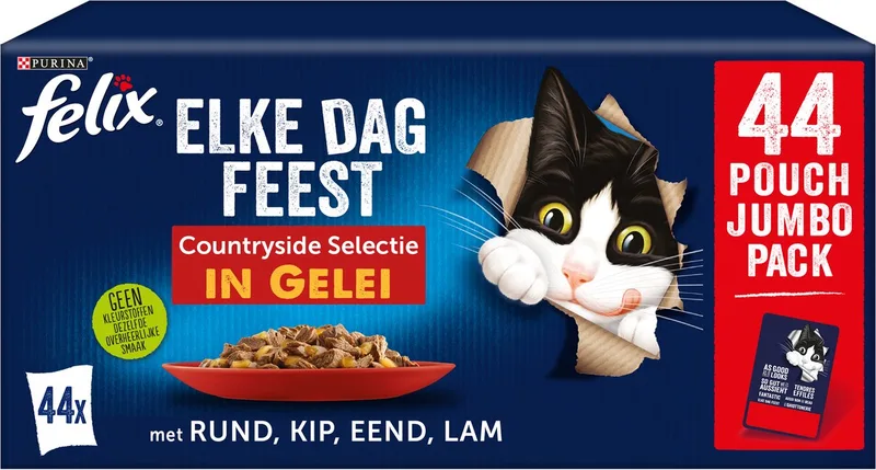 Elke Dag Feest Countryside Selectie - Kattenvoer Natvoer - Rund Kip Eend & Lam - 44 x 85 g von Felix – Produktfoto