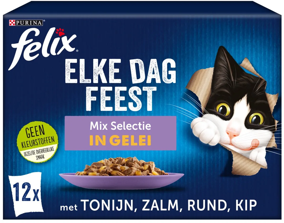Elke Dag Feest Mix Selectie in Gelei 12 x 85 gr van Felix – productfoto