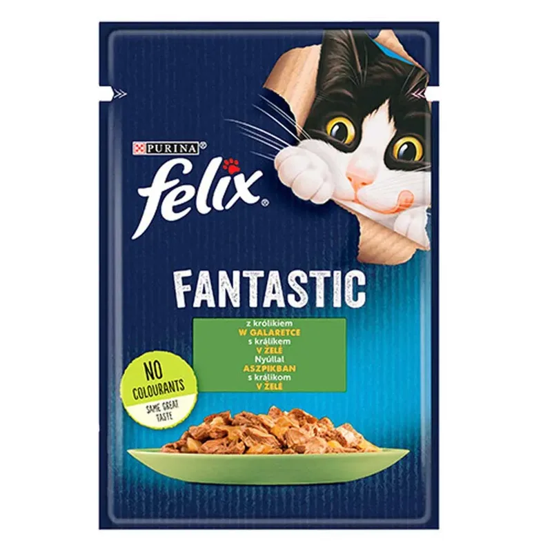 Fantastisch Konijn In Gelei Natvoer Voor Katten 85g de Felix – photo produit