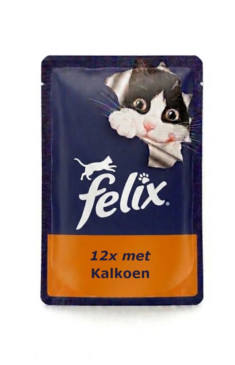 Heerlijke Reepjes Kalkoen in Saus - Monopack - 12x85g van Felix – productfoto