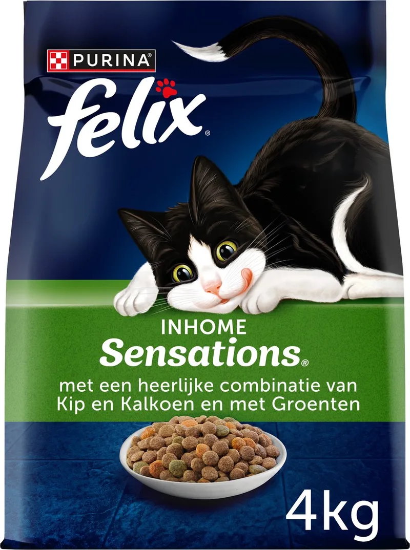 Inhome Sensations - Kattenvoer Droogvoer - Kip, Granen & Tuingroenten - 4 kg by Felix – product photo
