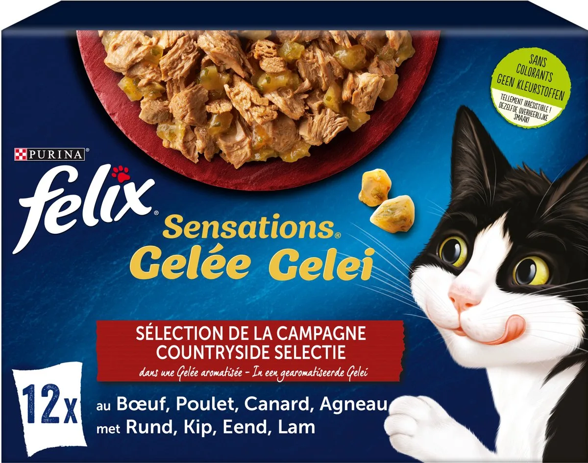 Kat Sensations Countryside Selectie In Gelei Adult 12x85g van Felix – productfoto