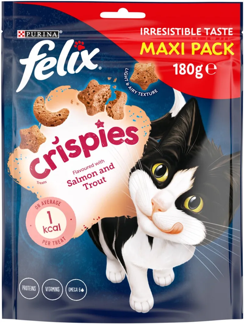 Kattensnack Crispies Zalm - Forel Maxipack - 180 gr by Felix – product photo