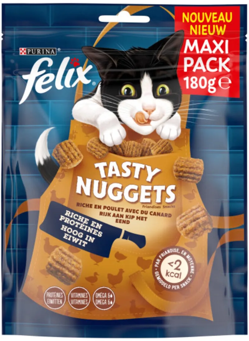 Kattensnack Tasty Nuggets Kip & Eend - 180 gr by Felix – product photo