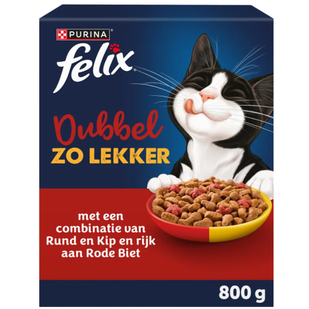 Kattenvoer Droog Dubbel Zo Lekker Adult Rund & Kip 800 gr by Felix – product photo