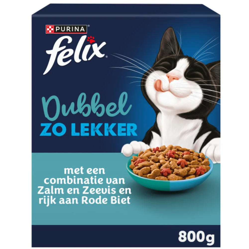 Kattenvoer Droog Dubbel Zo Lekker Adult Zalm & Zeevis 800 gr by Felix – product photo