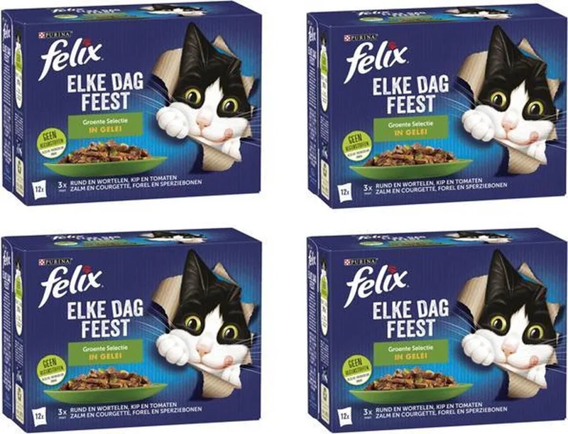 Kattenvoer - EDF groenten selectie gelei - 12x85 gram per 2 verpakking by Felix – product photo