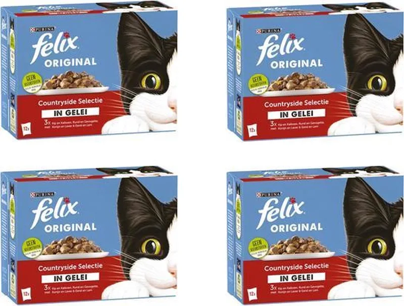 Kattenvoer - ORG Countryside selectie gelei - 12x85 gram - per 4 doosjes de Felix – photo produit