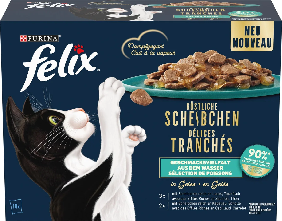 Köstliche Scheibchen Geschmacksvielfalt aus dem Wasser 10x80g - 800 g von Felix – Produktfoto