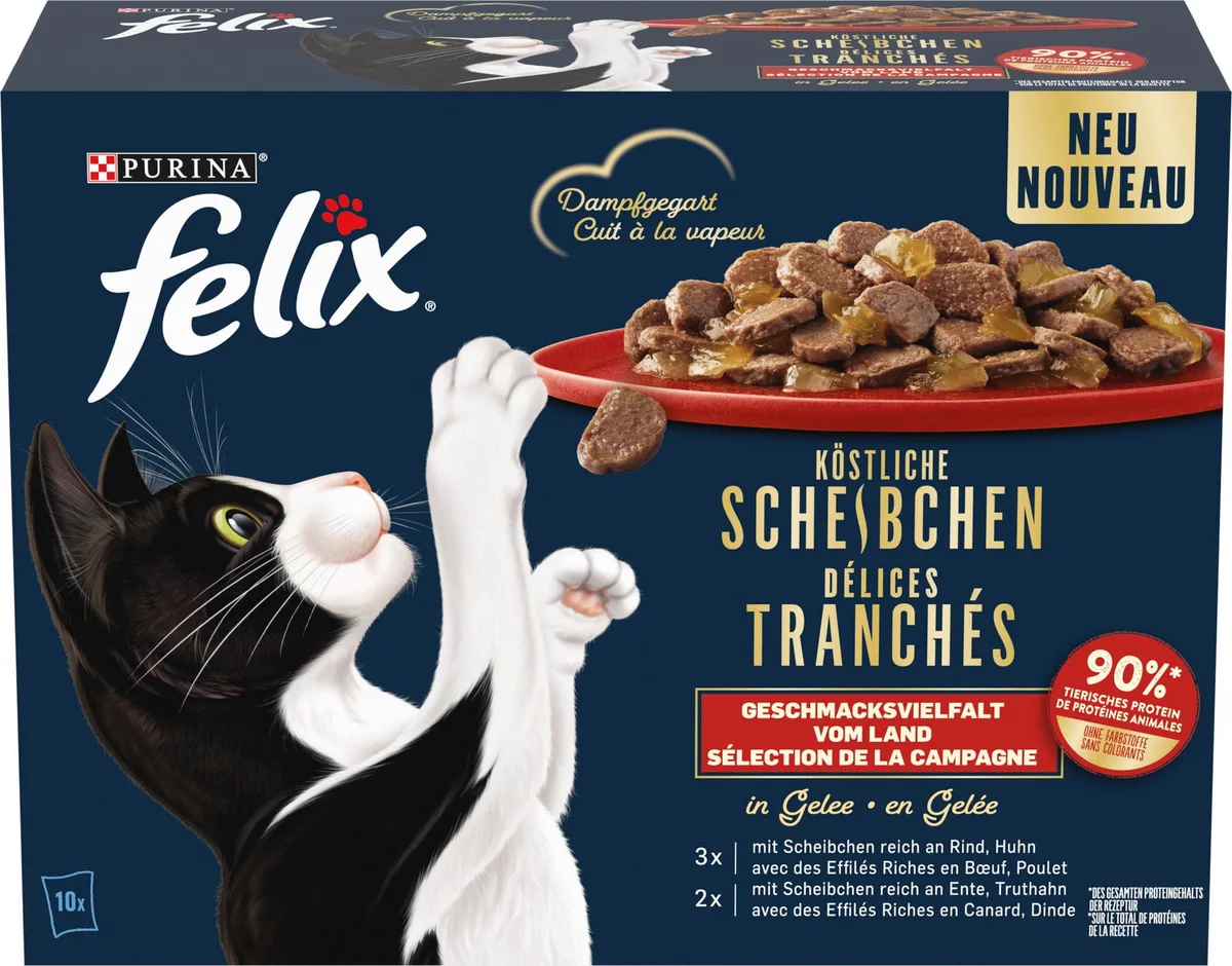 Köstliche Scheibchen Geschmacksvielfalt vom Land 10x80g - 800 g von Felix – Produktfoto