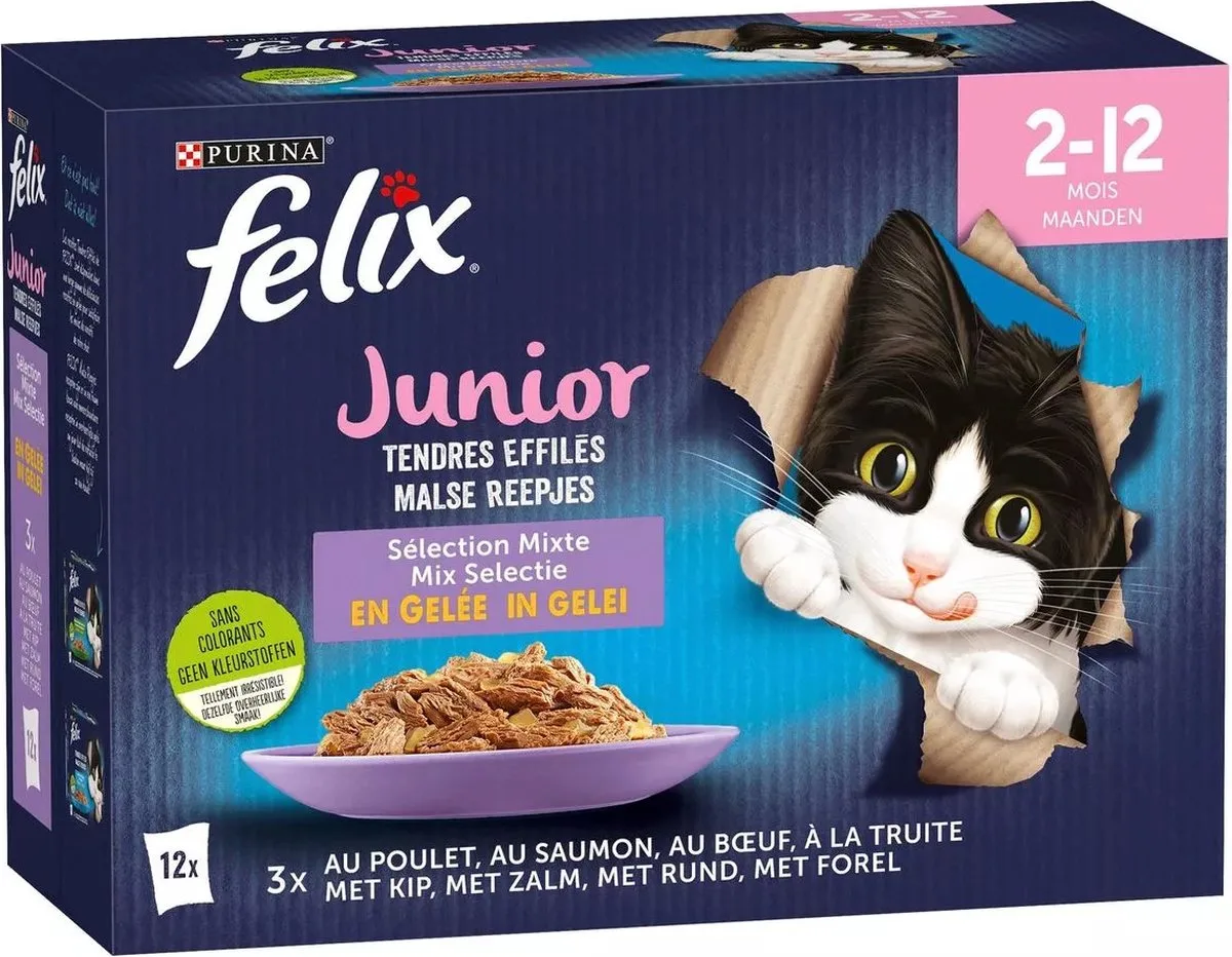 Malse Reepjes Junior - 12x85g van Felix – productfoto