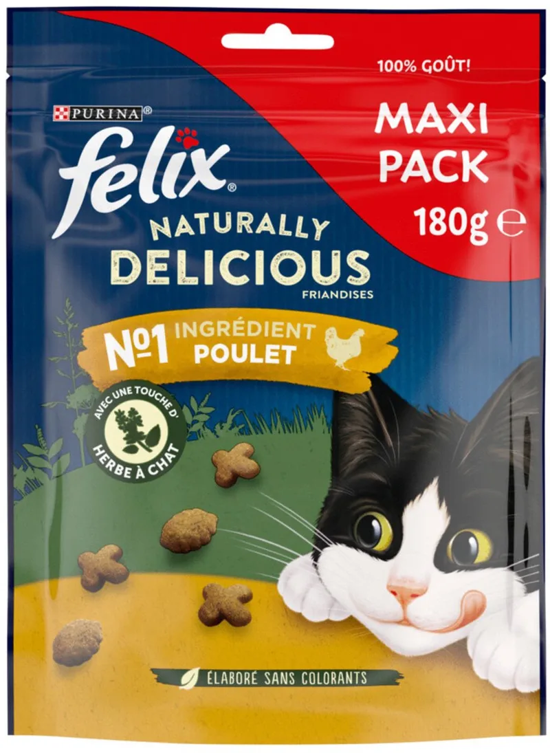 Naturally Delicious Catnip - Maxi Pack - Kattensnack - Kip 180 g by Felix – product photo