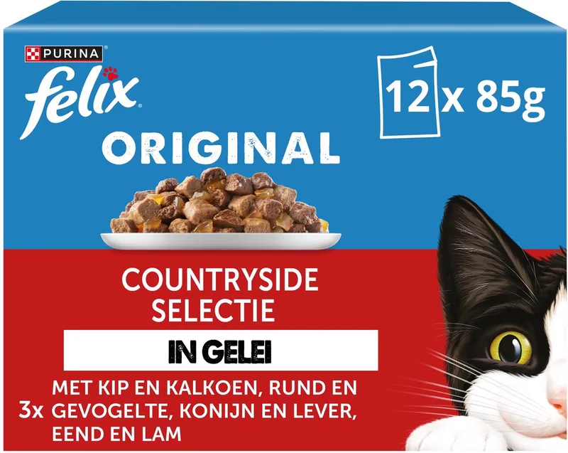 Original in Gelei Countryside Selectie - Kattenvoer Natvoer - 48 x 85 g by Felix – product photo