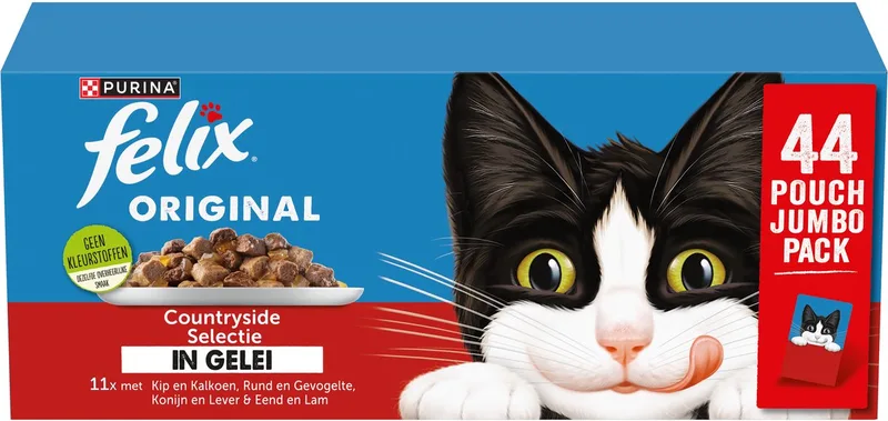 Original in Gelei - Kattenvoer Natvoer - Countryside Selectie - 44 x 85g by Felix – product photo