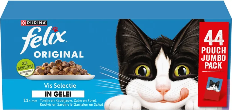 Original in Gelei - Kattenvoer Natvoer - Vis Selectie - 44 x 85g von Felix – Produktfoto