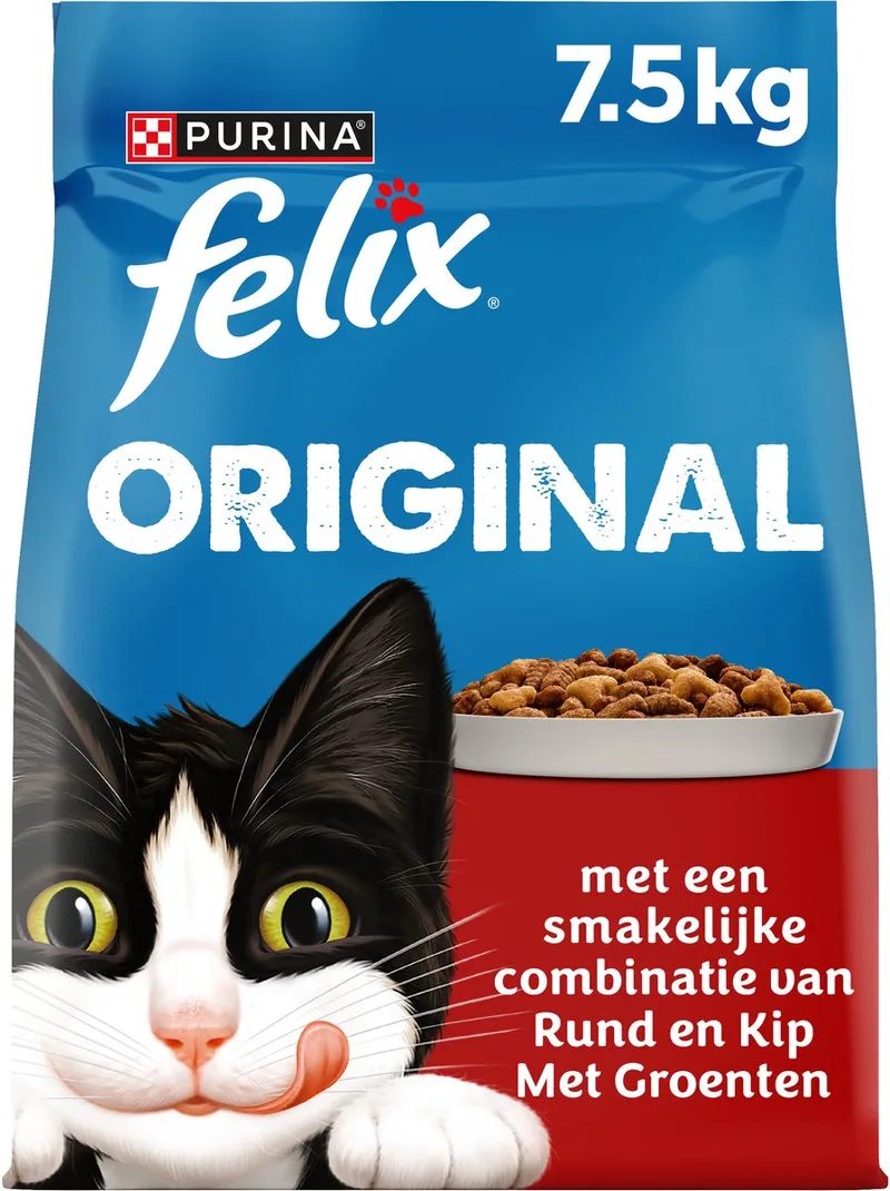 Original - Kattenvoer droogvoer - Rund, Kip & Kalkoen - 7,5kg fra Felix – produktbillede