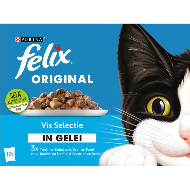 origineel premium kattenvoer vis 12 x 85 g van Felix – productfoto