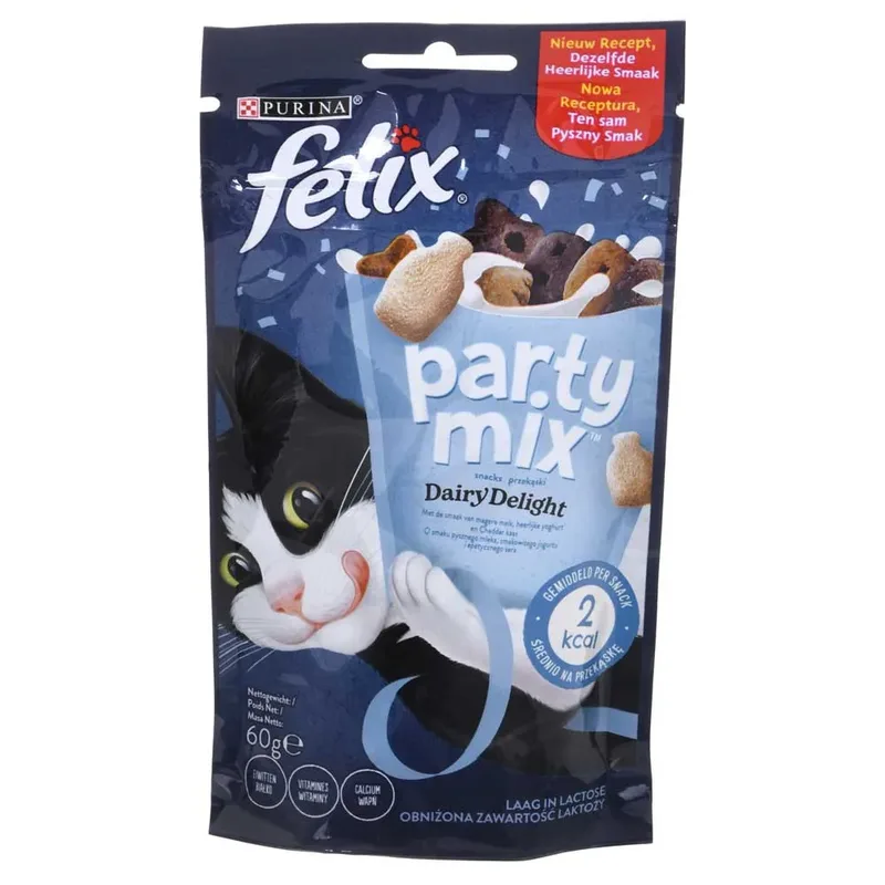 Party Mix Dairy Delight 60g Natvoer Voor Katten fra Felix – produktbillede