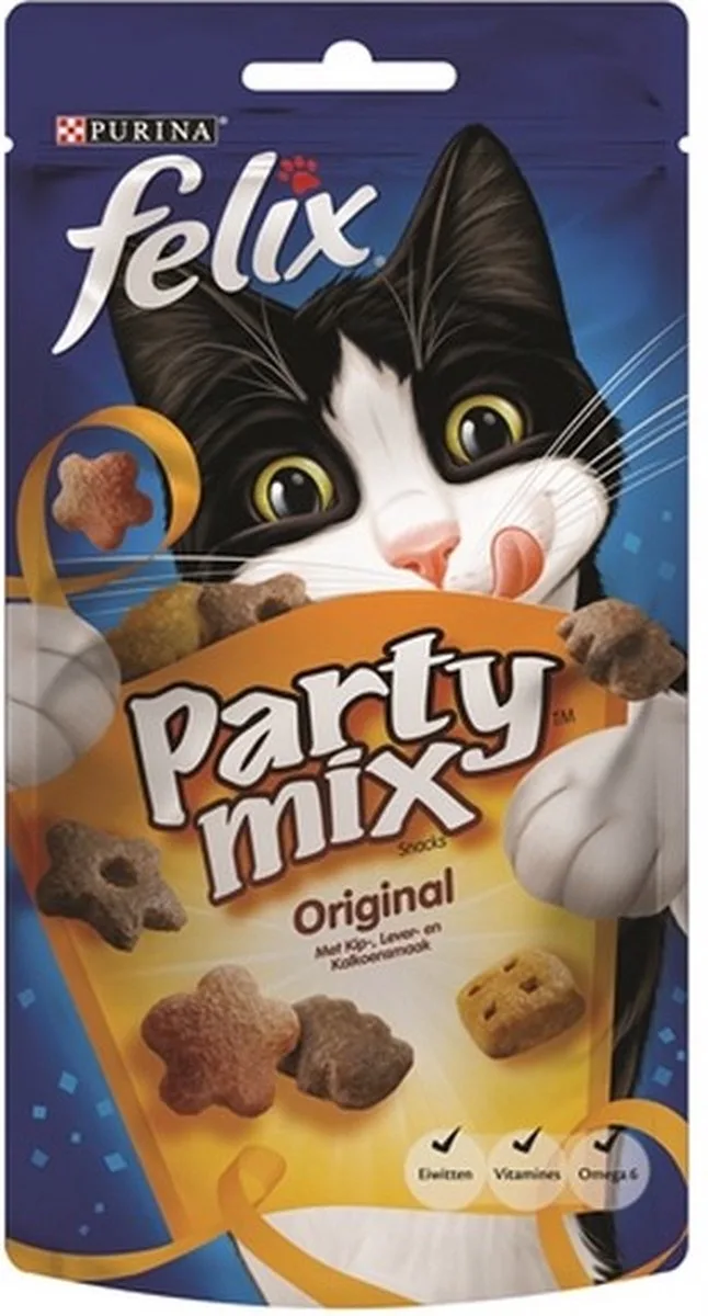 Party Mix - Kattensnacks Original - 8 x 60 g de Felix – photo produit