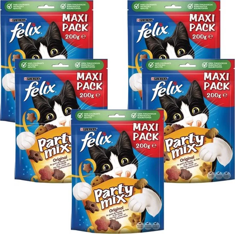 Party Mix - Kattensnacks Original Mix - 5 x 200 g by Felix – product photo