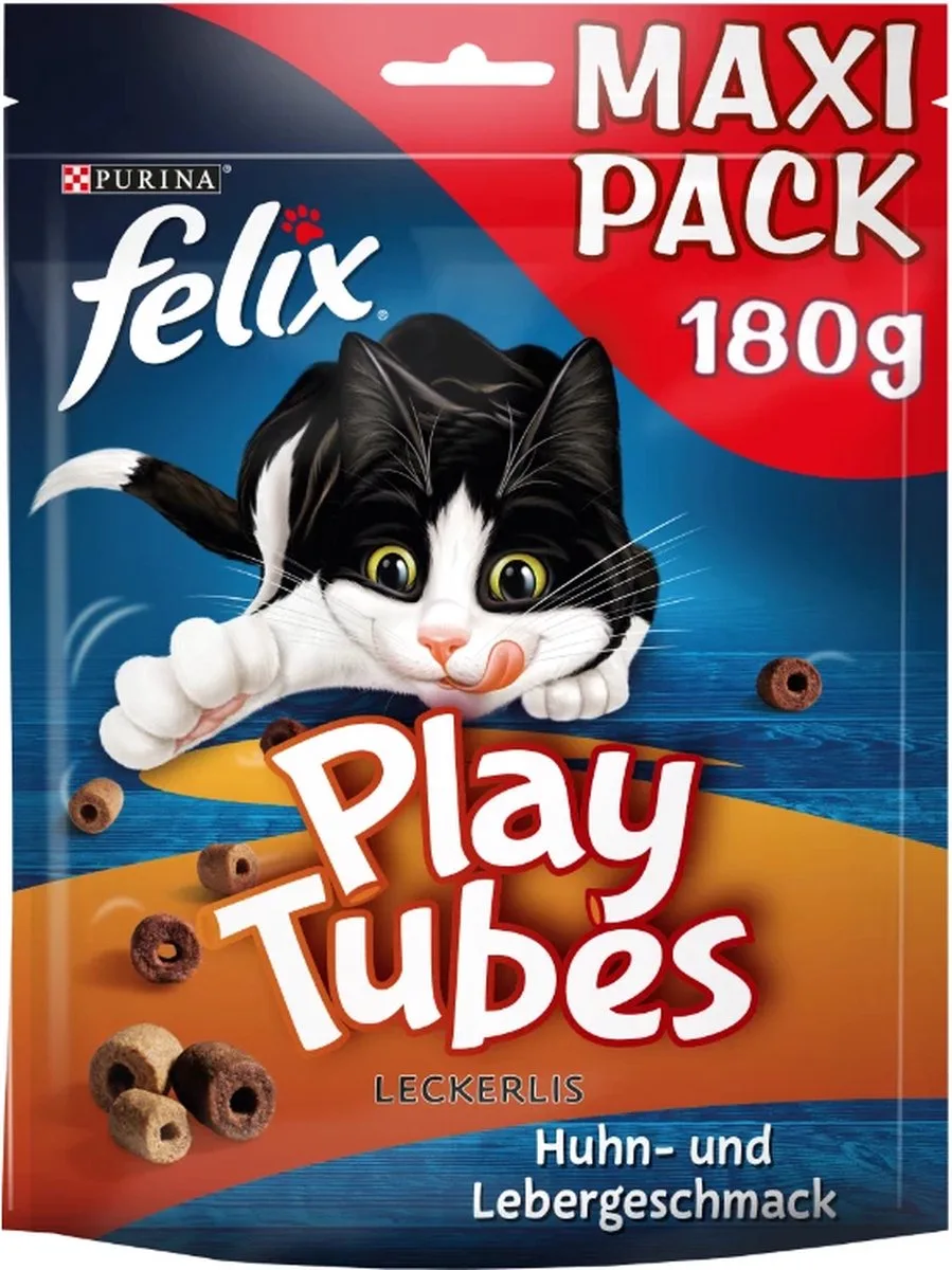 Play Tubes 2 x 180 g Kip- en leversmaak de Felix – photo produit