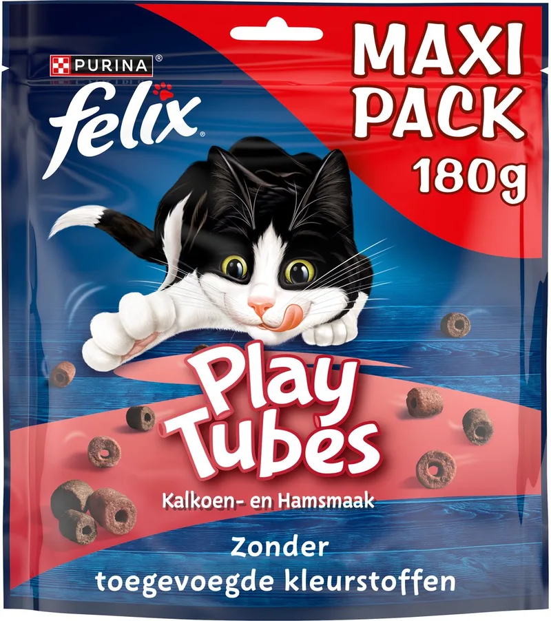 Play Tubes Kalkoen&Ham - Kattensnack - 180 g von Felix – Produktfoto