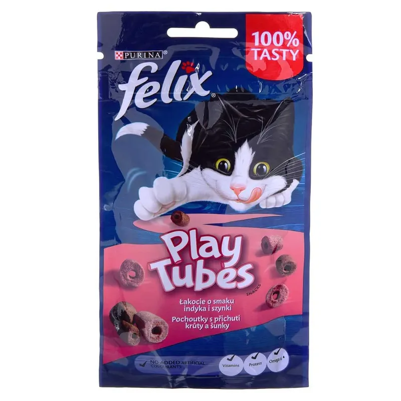 Play Tubes Nassfutter Für Katzen Pute & Schinken 50g von Felix – Produktfoto